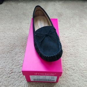 Black slip on moccasins